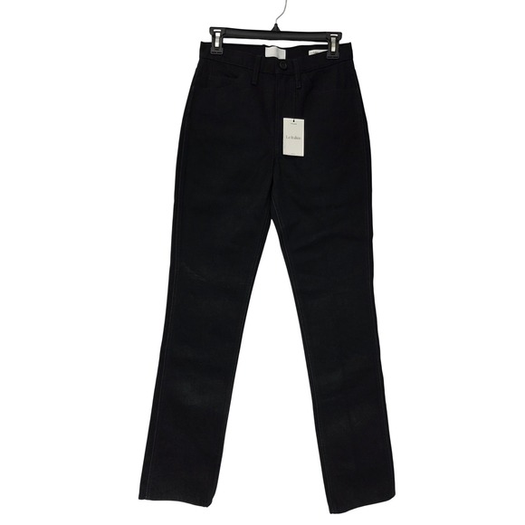 FRAME Denim - FRAME Le Italien True Straight High Rise Jeans Womens 25 Noir Black NWT $338
